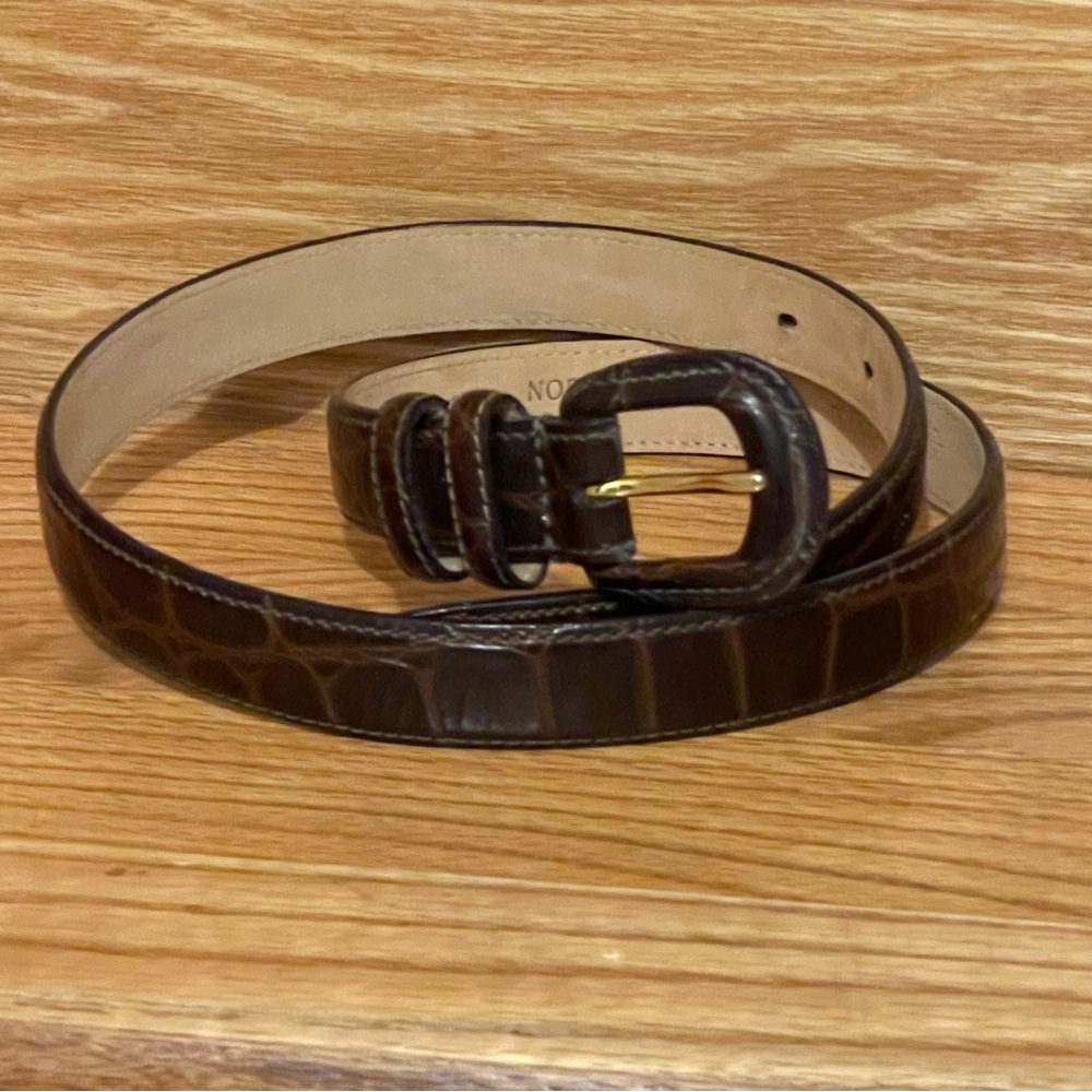 Nordstrom Italian Calfskin Leather Woman’s Belt Size M Made in USA Never Worn - Picture 2 of 16